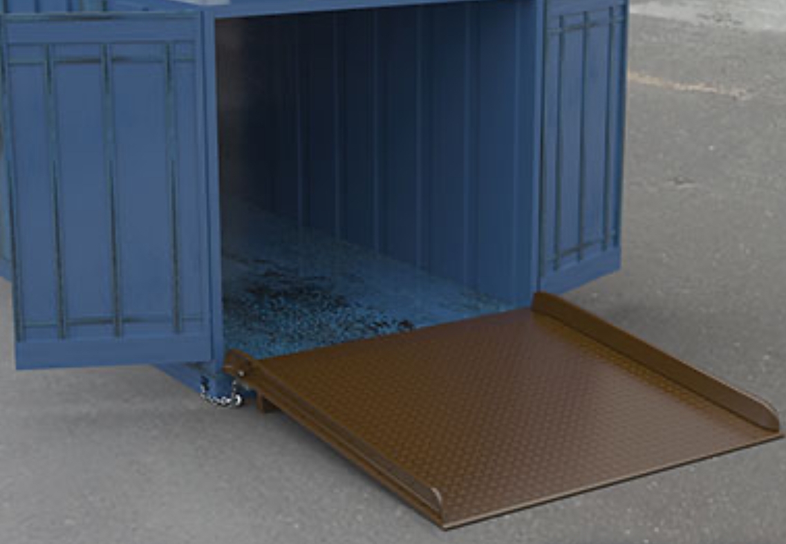 Steel Container Ramps with Side Rails 60 In. x 60 In. 20000 Lb. Capacity 