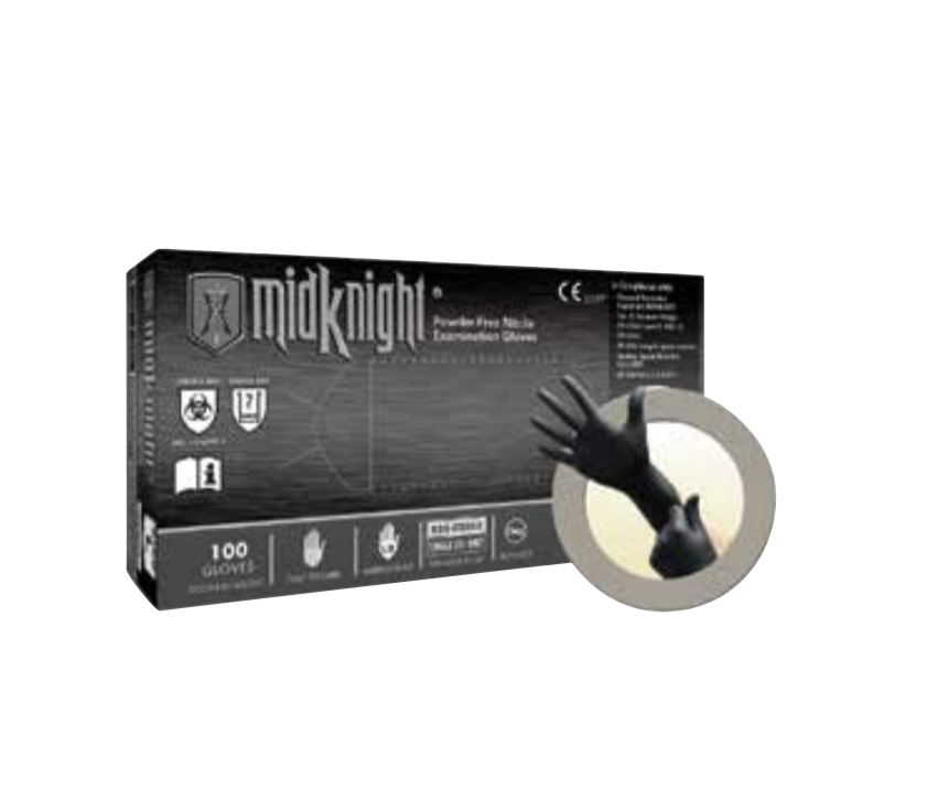 Mk-296 Midknight Nitrile Black Exam Gloves