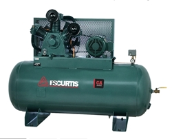 CA-10. -10HP Two stage Reciprocating Air Compressor, 120 Gallon Horizontal Air Receiver, E71 Pump, 34.2 CFM @ 175 PSI