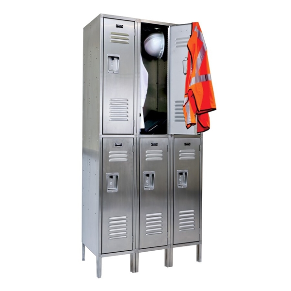 Stainless Steel Lockers 3 Columns with 2 Rows 36 In. x 18 In. x 78 In. 