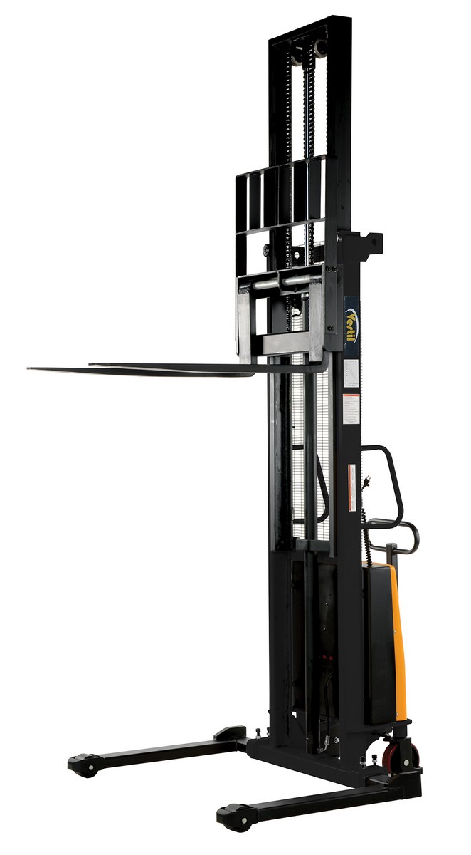 Steel Adjustable Stacker with Powered Lift 150 In. Raised Height 2,000 Lb. Capacity