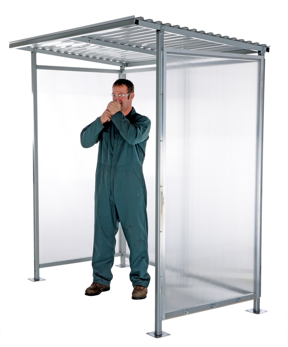 Steel Smoking Shelter Bus Stop 3-4 Person Capacity Silver