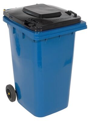 High Density Polyethylene 64 Gallon Trash Can Blue