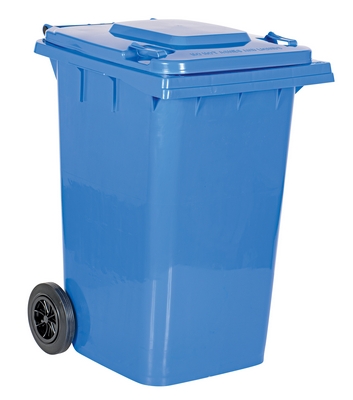 High Density Polyethylene 95 Gallon Trash Can Blue