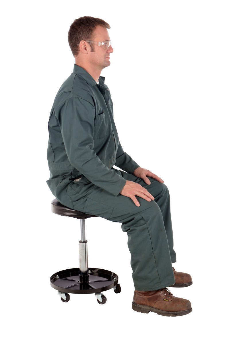 Ergonomic Foamed Polyurethane Assembly Worker Stool with Casters 300 Lb. Capacity