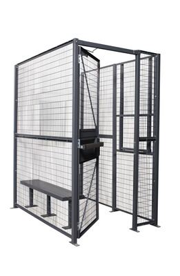 Woven Wire 4 Ft. x 4 Ft. 3 Sided With Slide Up Service Window Driver/Trucker Access Cage